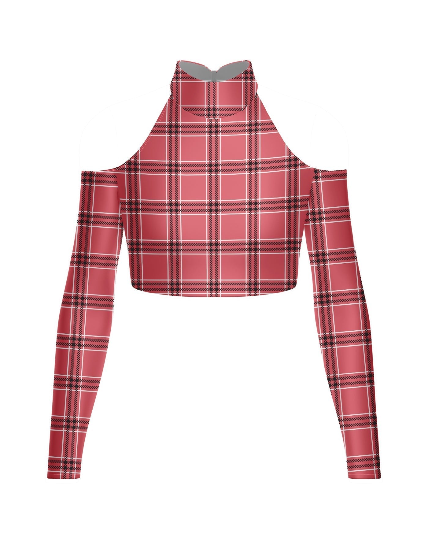 Totally Clueless LS TNeck Keyhole Cold Shoulder Crop Top
