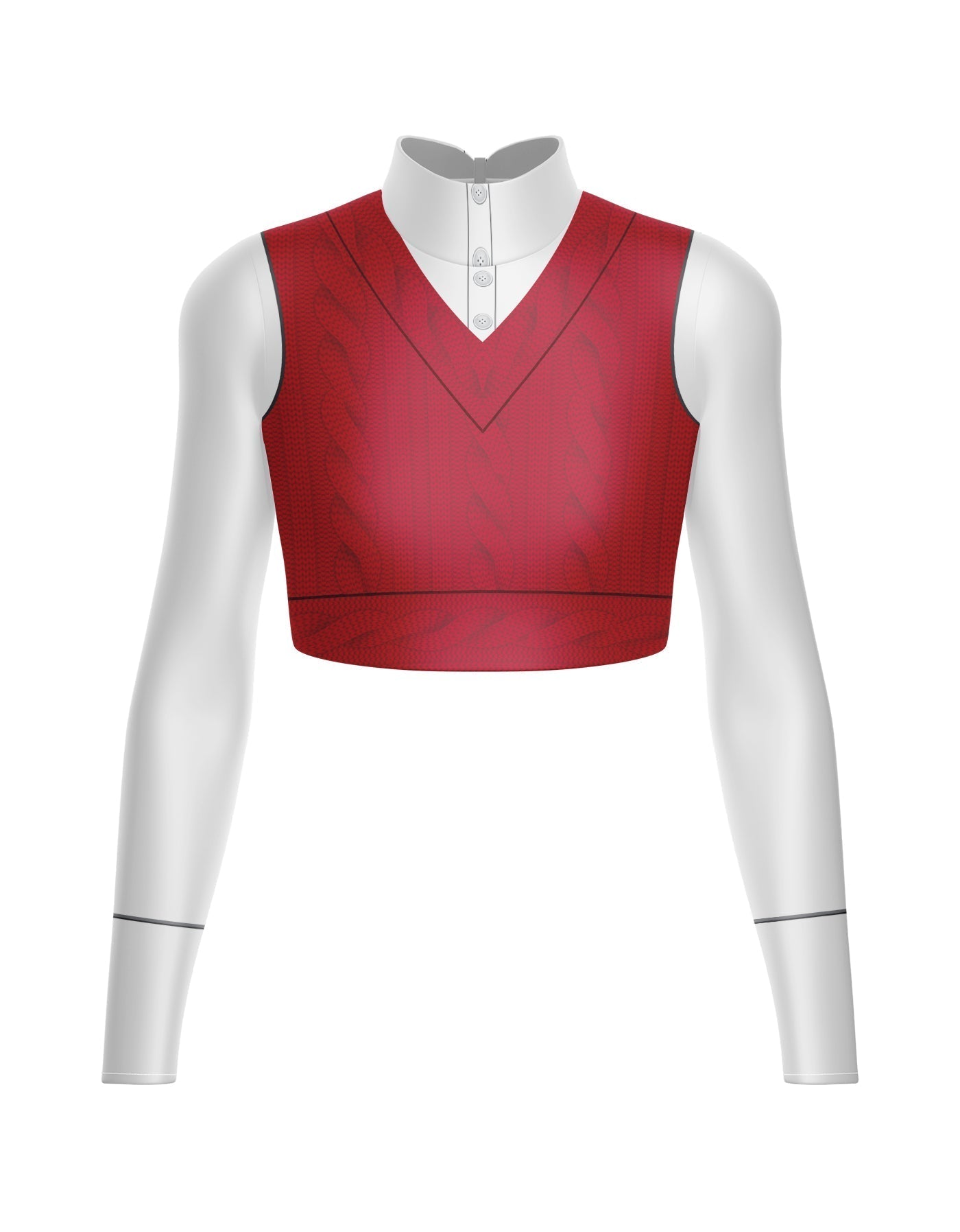 Totally Clueless LS Tneck Keyhole Back Crop Top