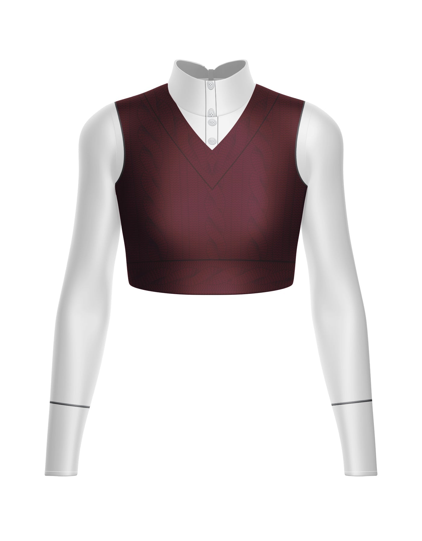 Totally Clueless LS Tneck Keyhole Back Crop Top