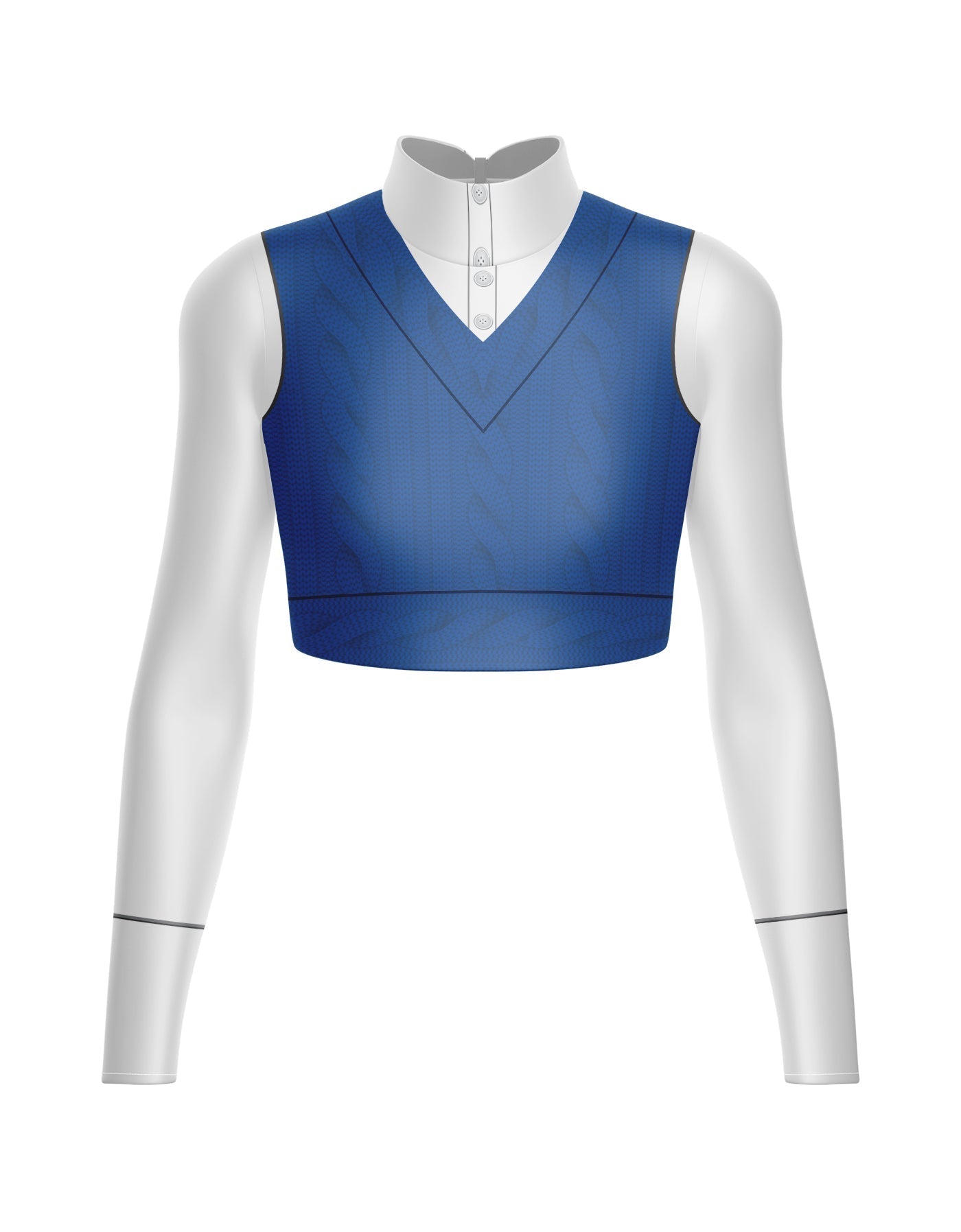 Totally Clueless LS Tneck Keyhole Back Crop Top