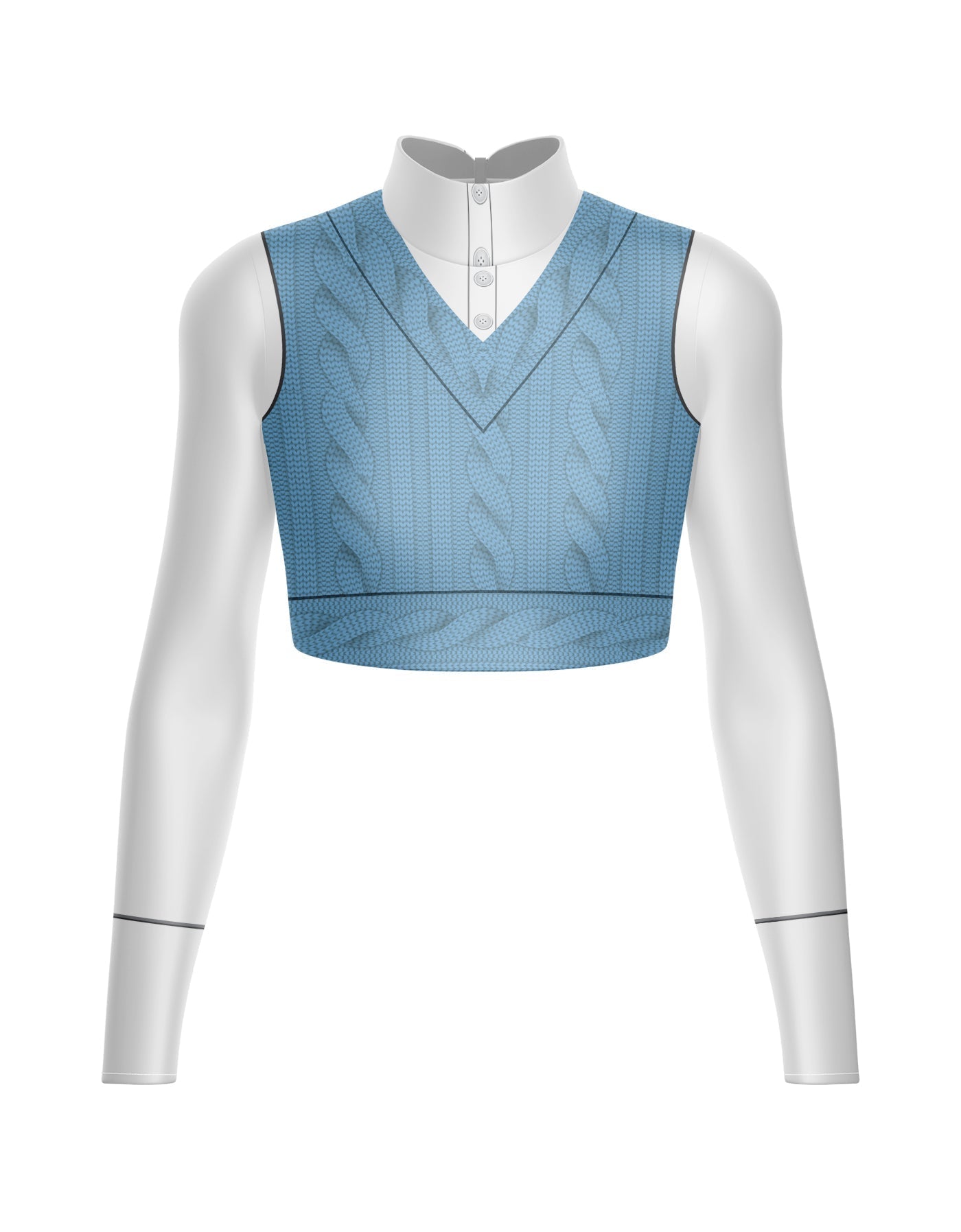 Totally Clueless LS Tneck Keyhole Back Crop Top