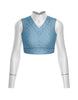 Totally Clueless LS Tneck Keyhole Back Crop Top
