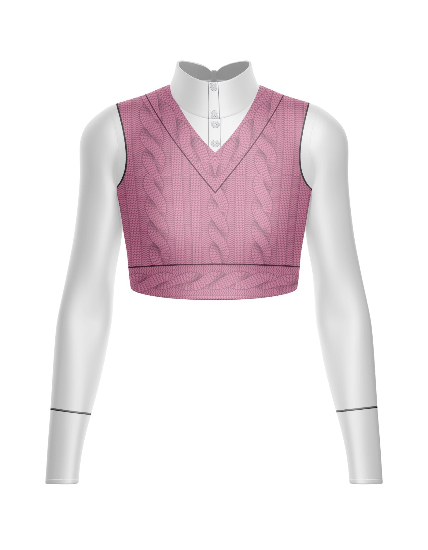 Totally Clueless LS Tneck Keyhole Back Crop Top