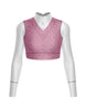 Totally Clueless LS Tneck Keyhole Back Crop Top