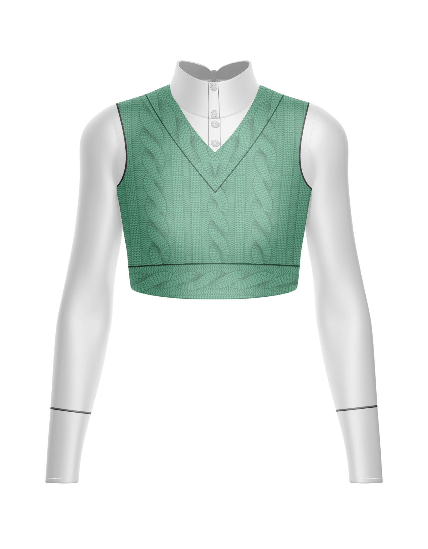 Totally Clueless LS Tneck Keyhole Back Crop Top