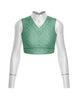 Totally Clueless LS Tneck Keyhole Back Crop Top