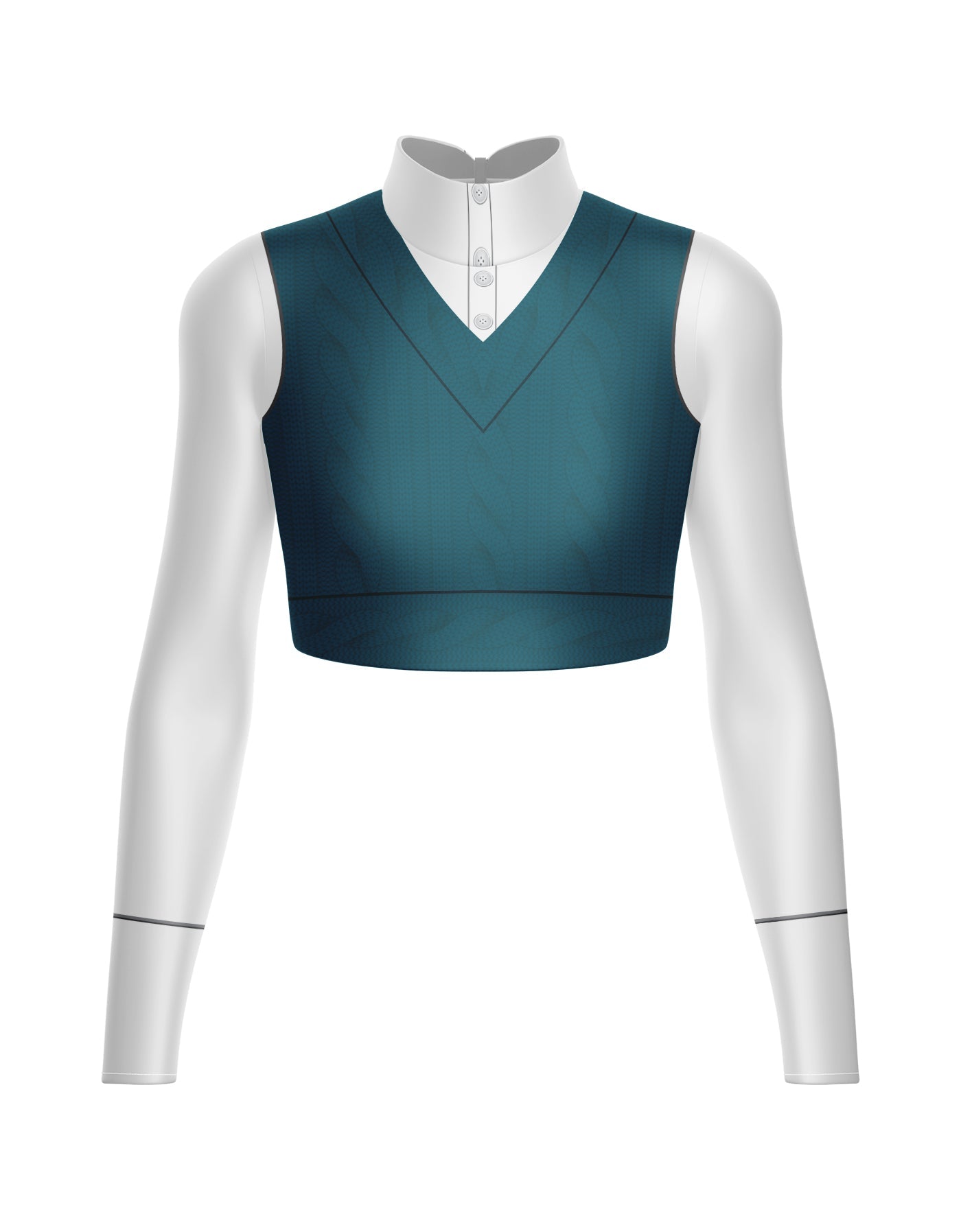 Totally Clueless LS Tneck Keyhole Back Crop Top