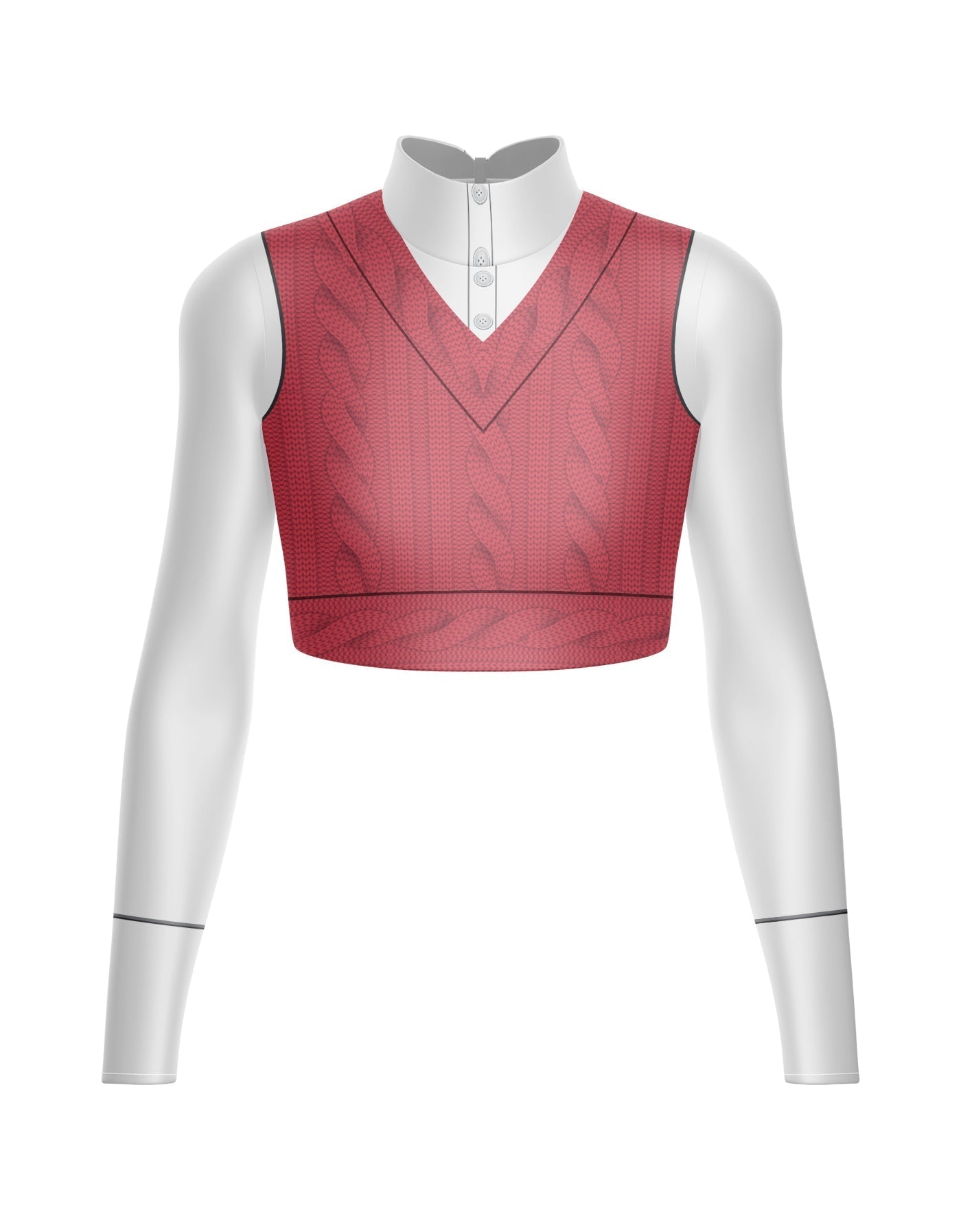 Totally Clueless LS Tneck Keyhole Back Crop Top