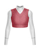 Totally Clueless LS Tneck Keyhole Back Crop Top
