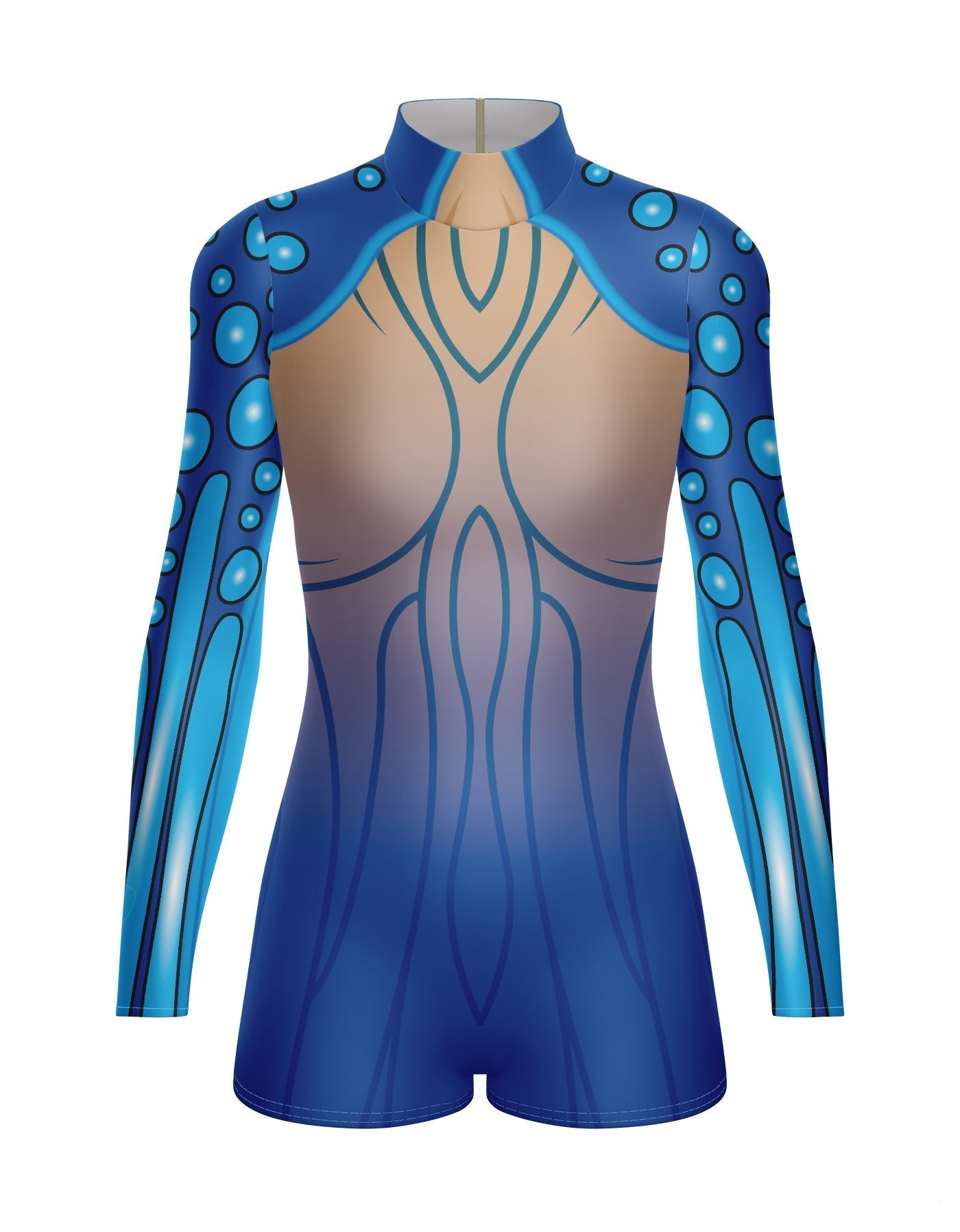 Sea Creature LS Tneck Zipper Back Biketard
