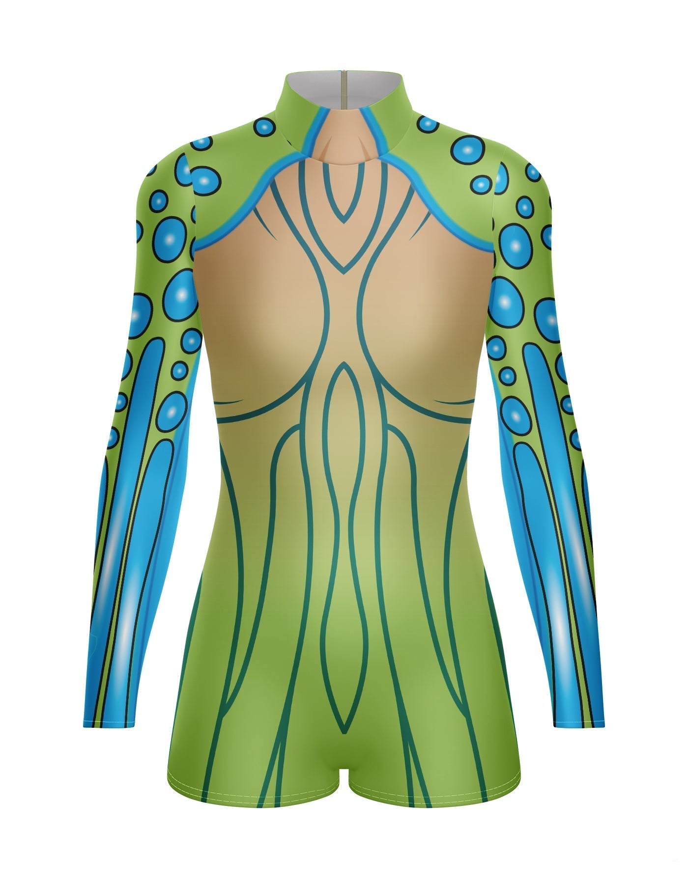 Sea Creature LS Tneck Zipper Back Biketard