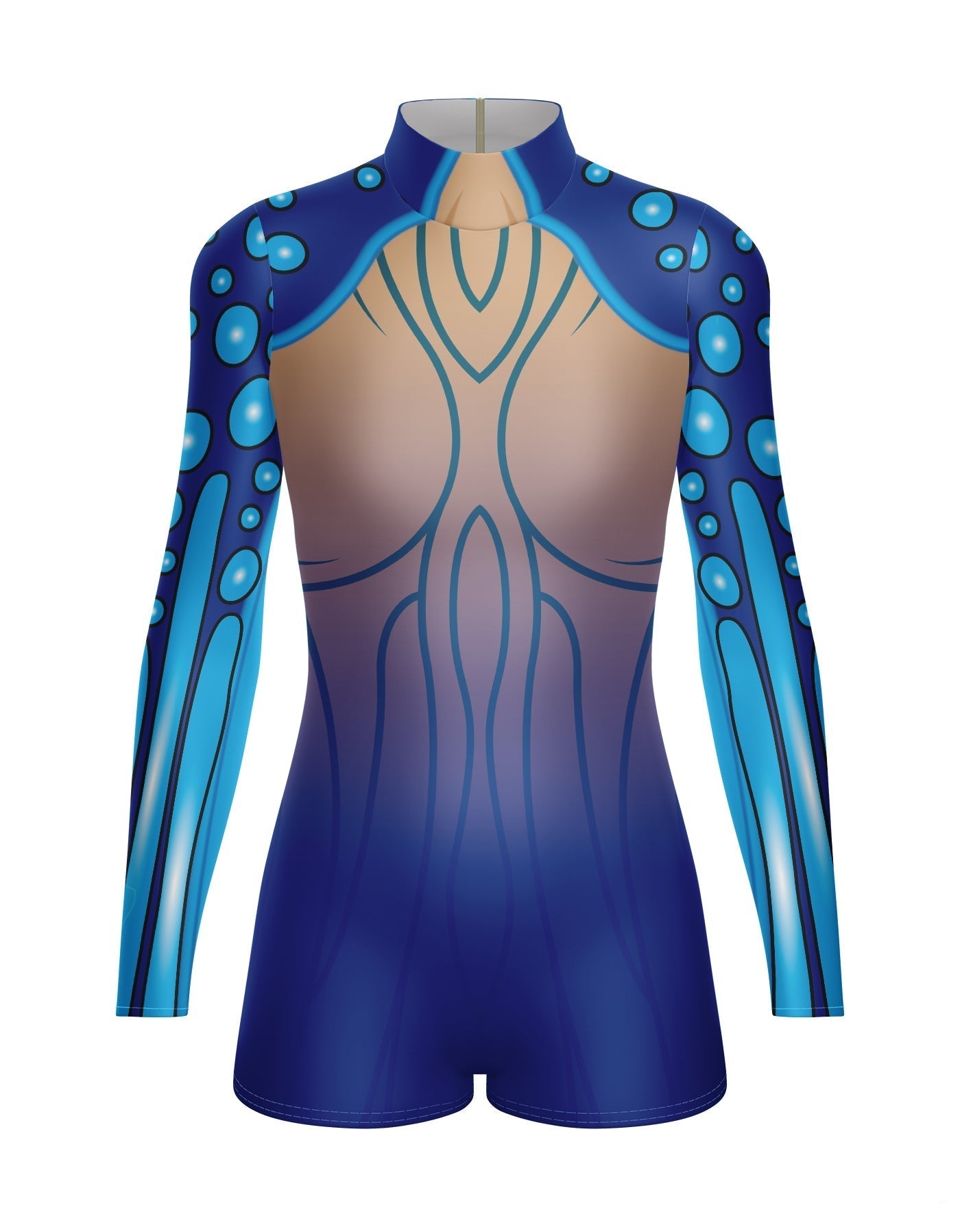 Sea Creature LS Tneck Zipper Back Biketard