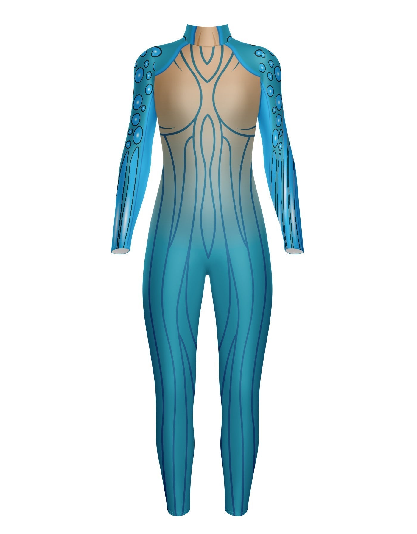 Sea Creature LS Tneck Zipper Back Unitard