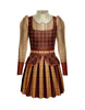 Munchkins Peasant LS Puff Sleeve TNeck Dress with Long Pleated Skirt and Peplum