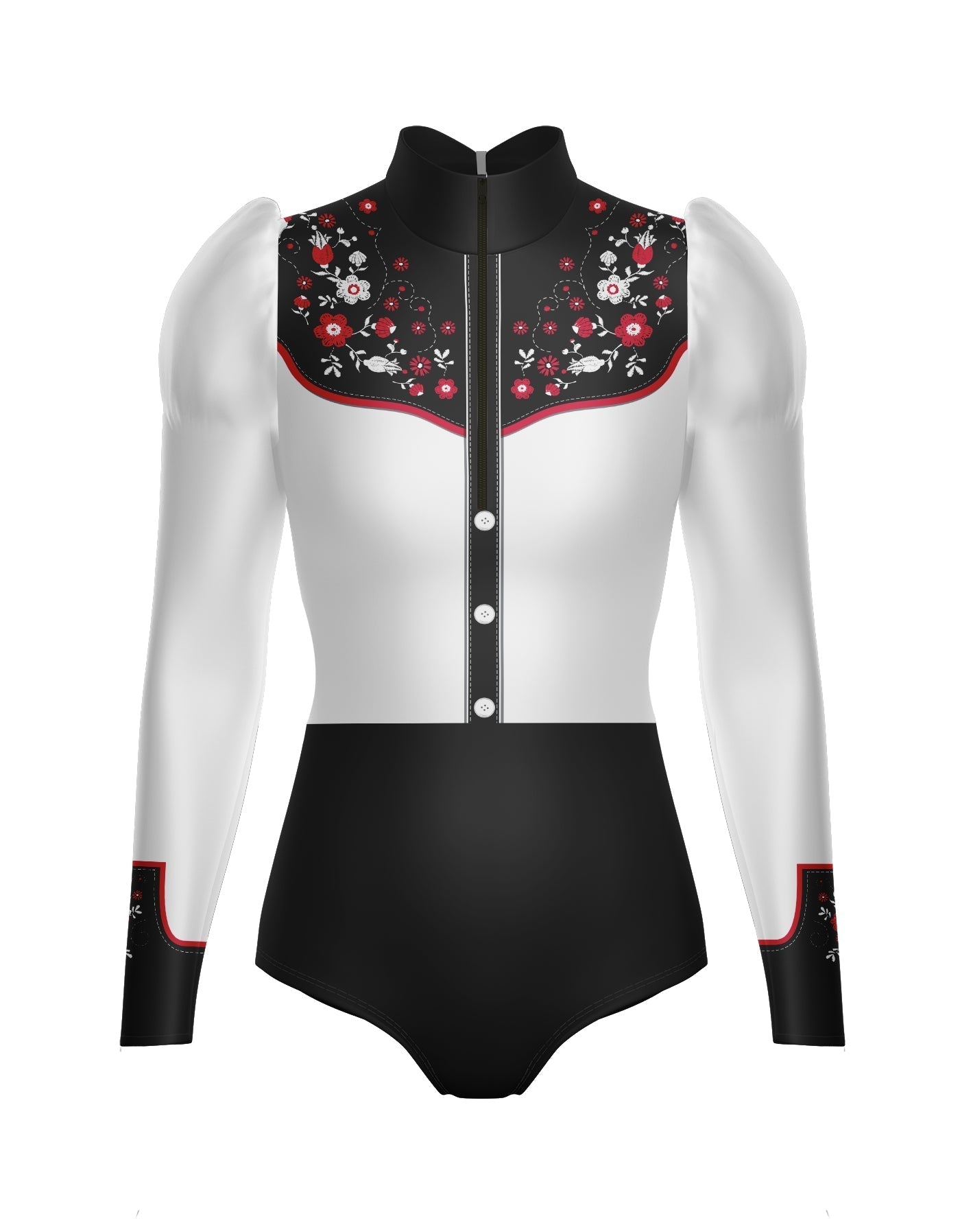Nashville LS TNeck Zipper Front Leotard
