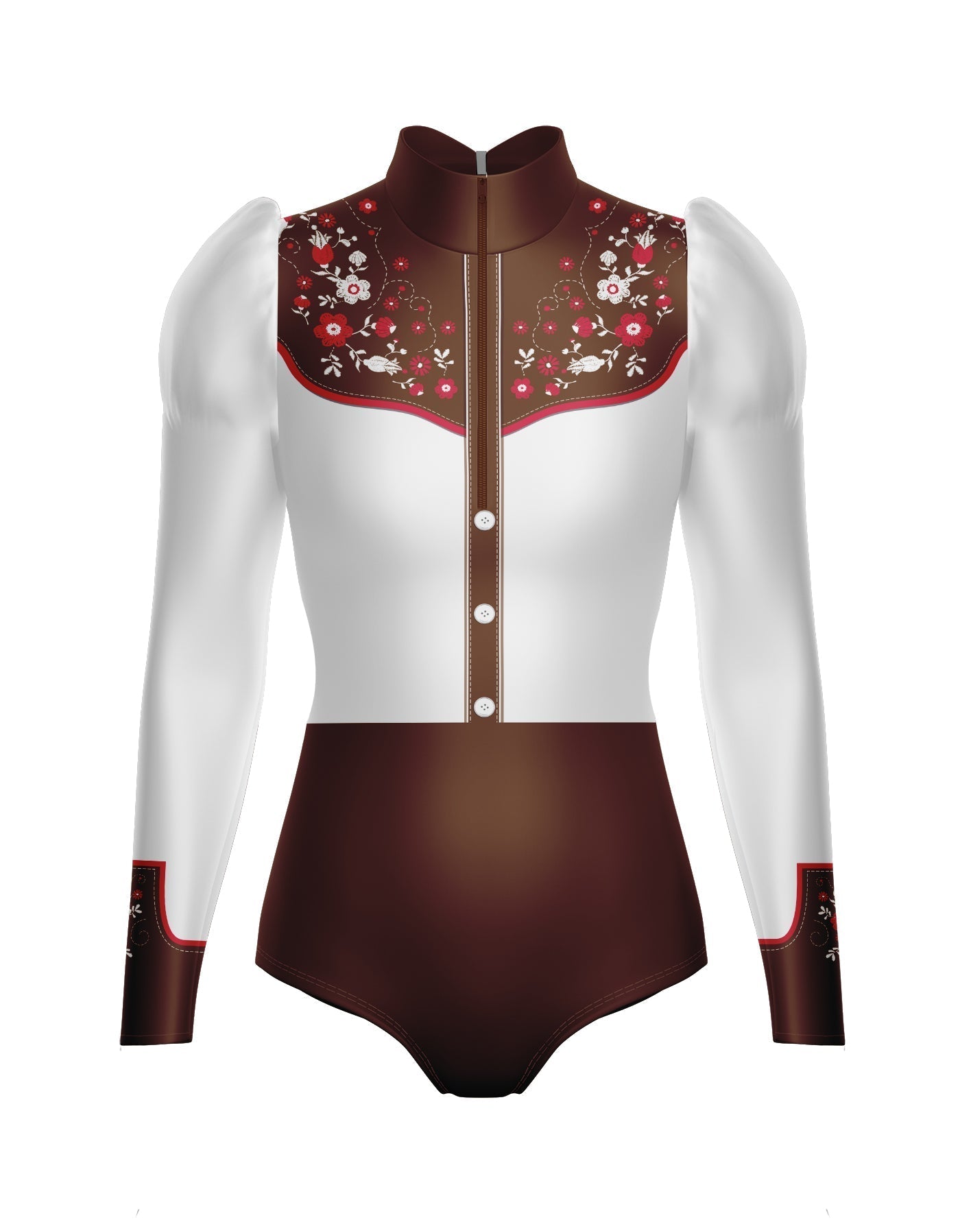 Nashville LS TNeck Zipper Front Leotard