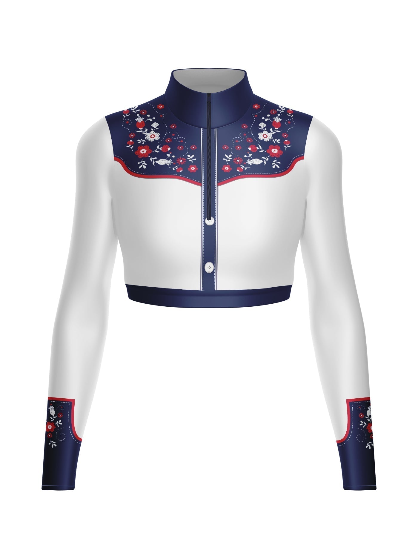 Nashville LS Tneck Zipper Front Crop Top