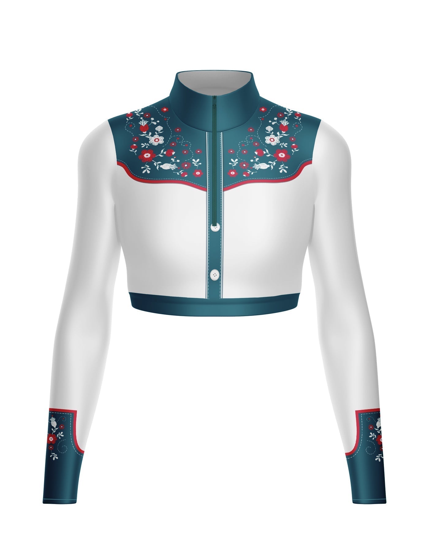 Nashville LS Tneck Zipper Front Crop Top