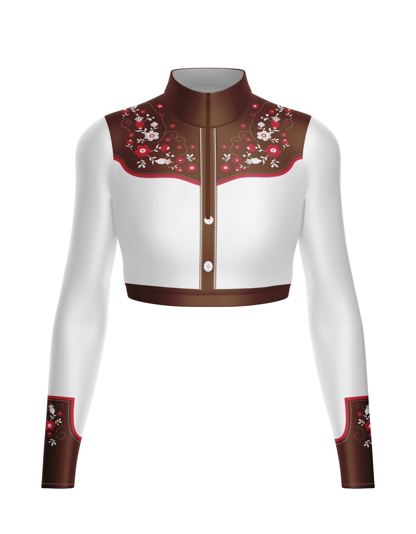 Nashville LS Tneck Zipper Front Crop Top