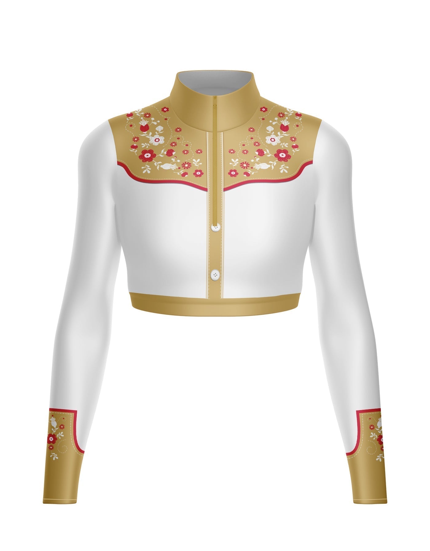 Nashville LS Tneck Zipper Front Crop Top
