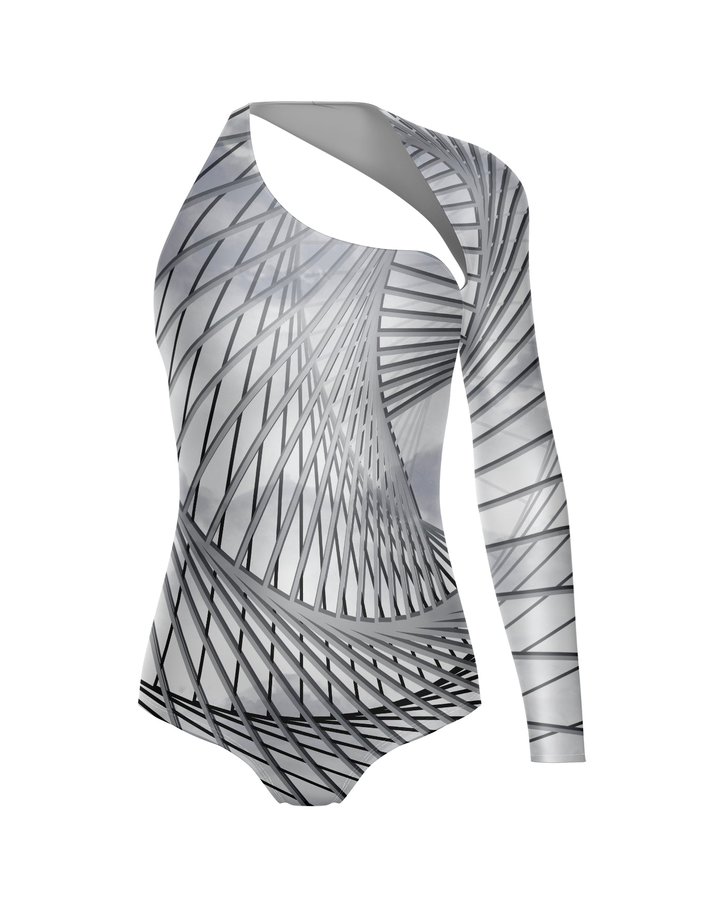 Fractal One Sleeve Leotard