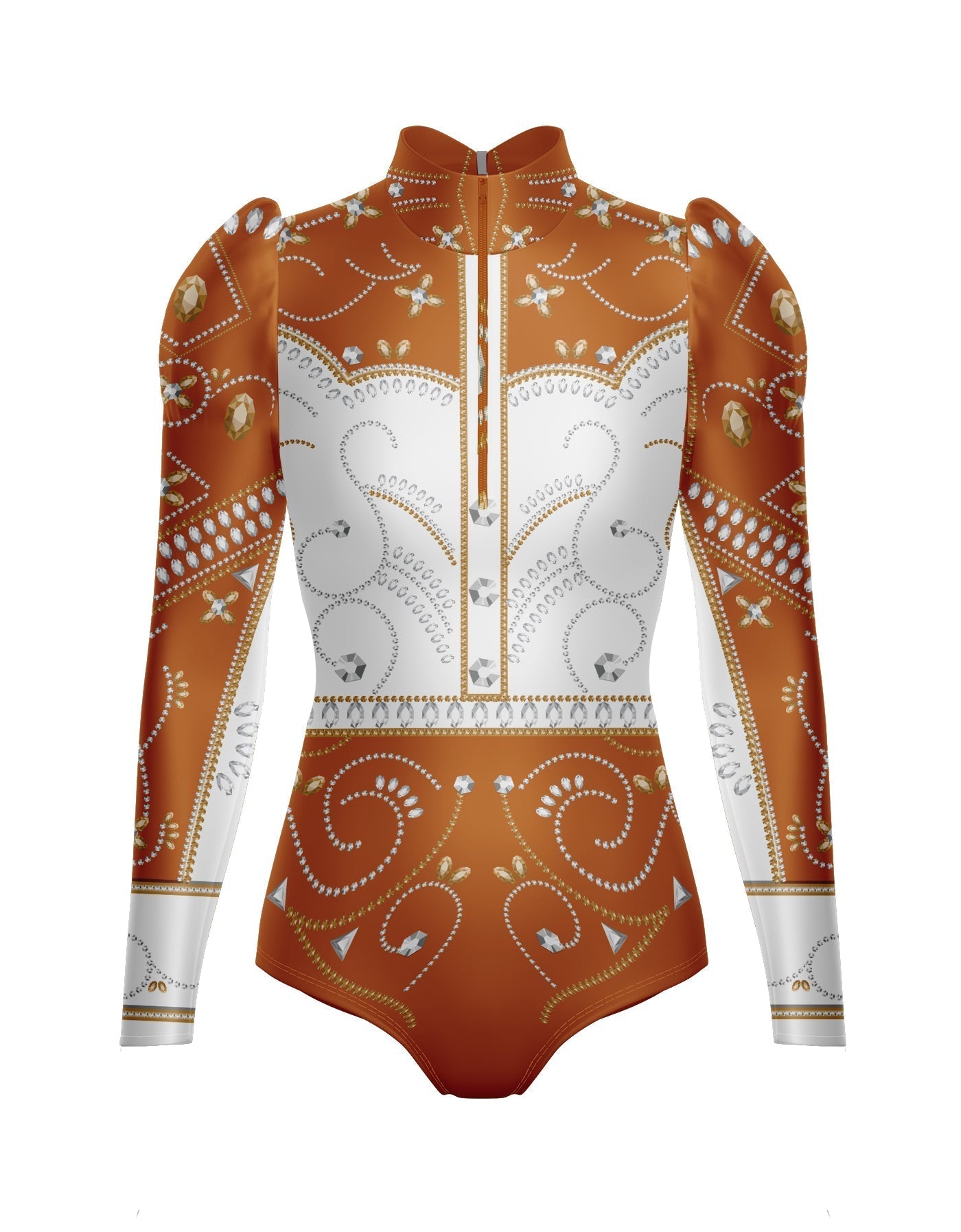Divas - Cowboy LS TNeck Zipper Front Leotard