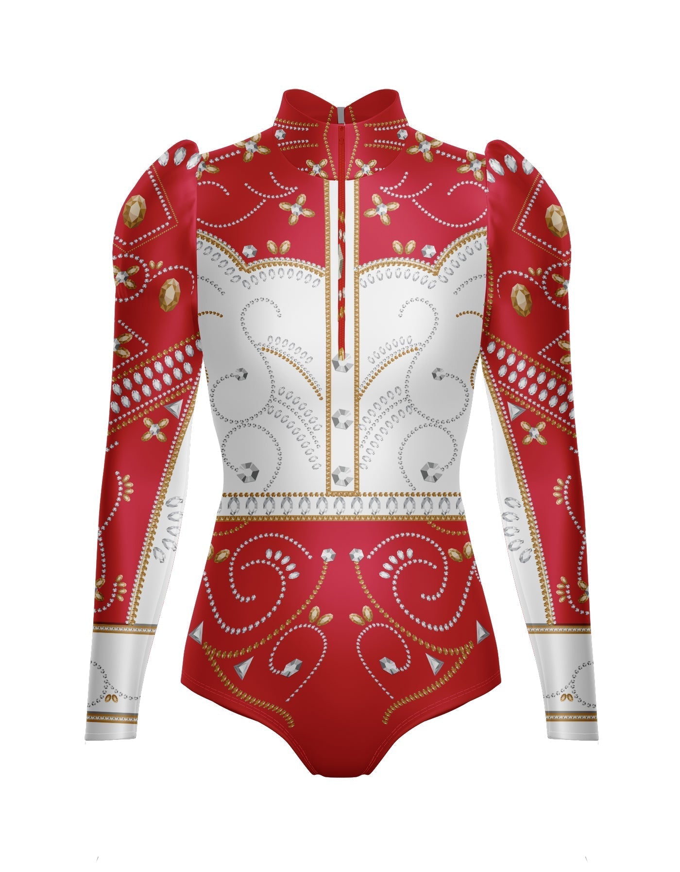 Divas - Cowboy LS TNeck Zipper Front Leotard