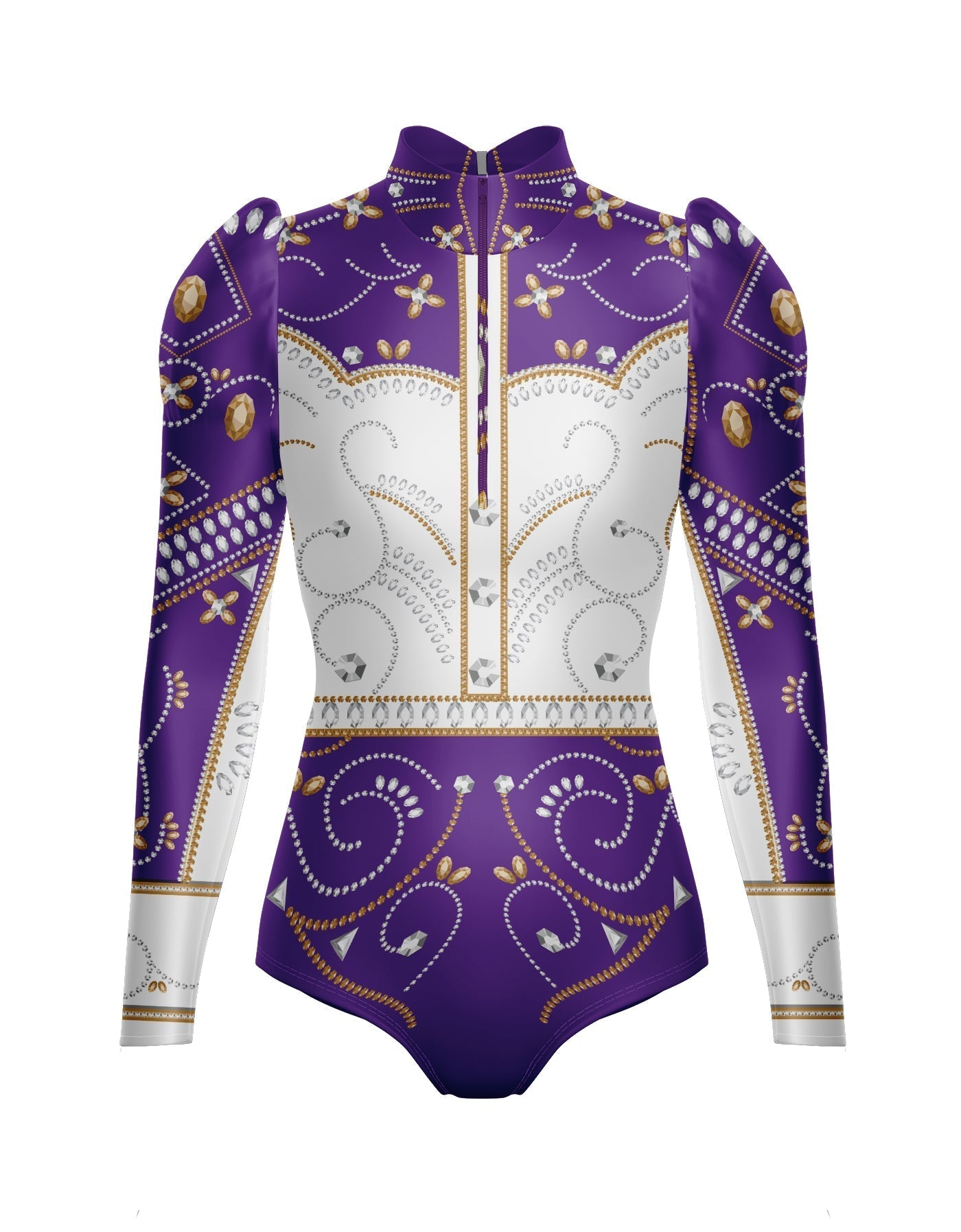 Divas - Cowboy LS TNeck Zipper Front Leotard