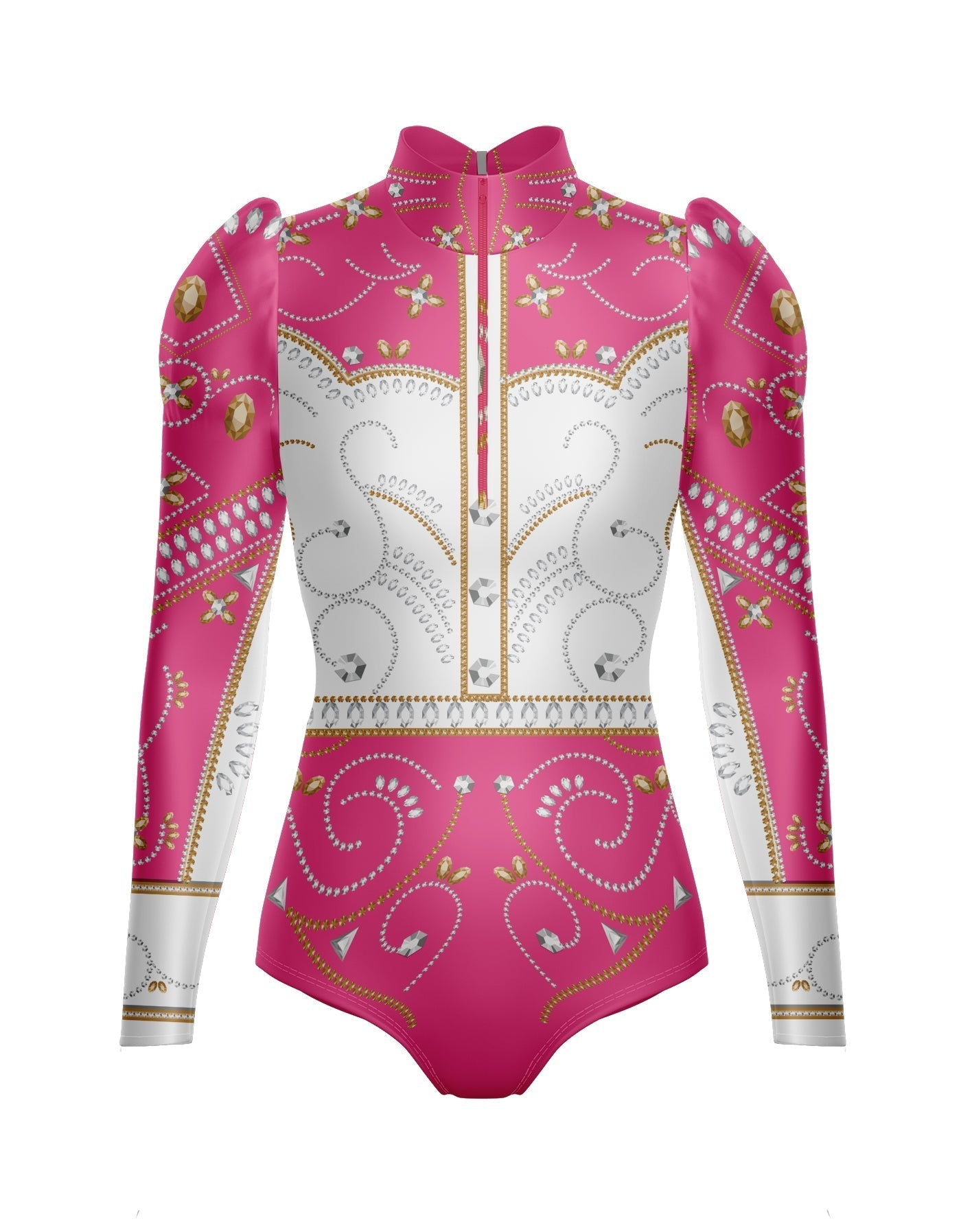Divas - Cowboy LS TNeck Zipper Front Leotard