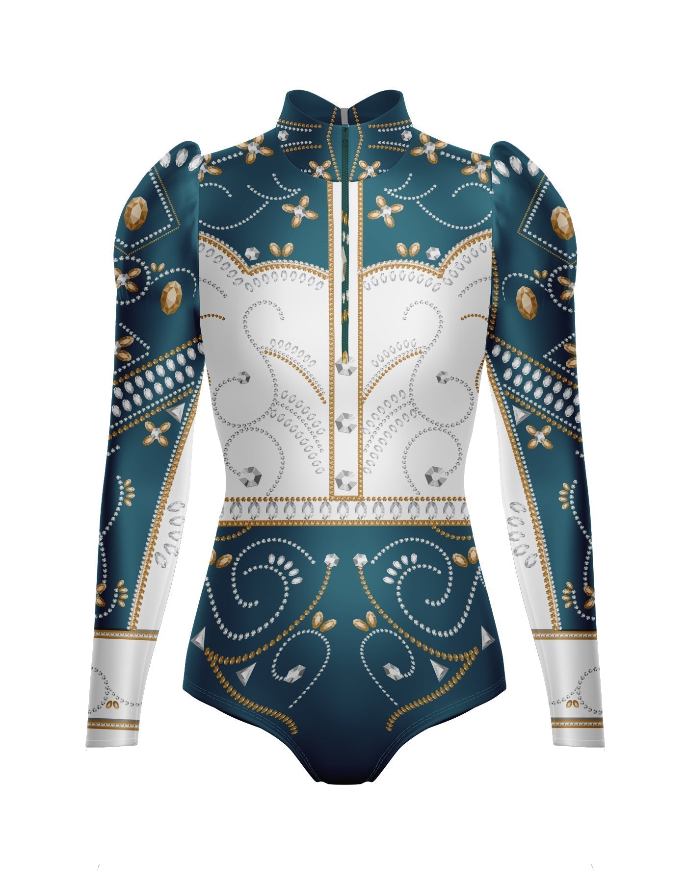 Divas - Cowboy LS TNeck Zipper Front Leotard