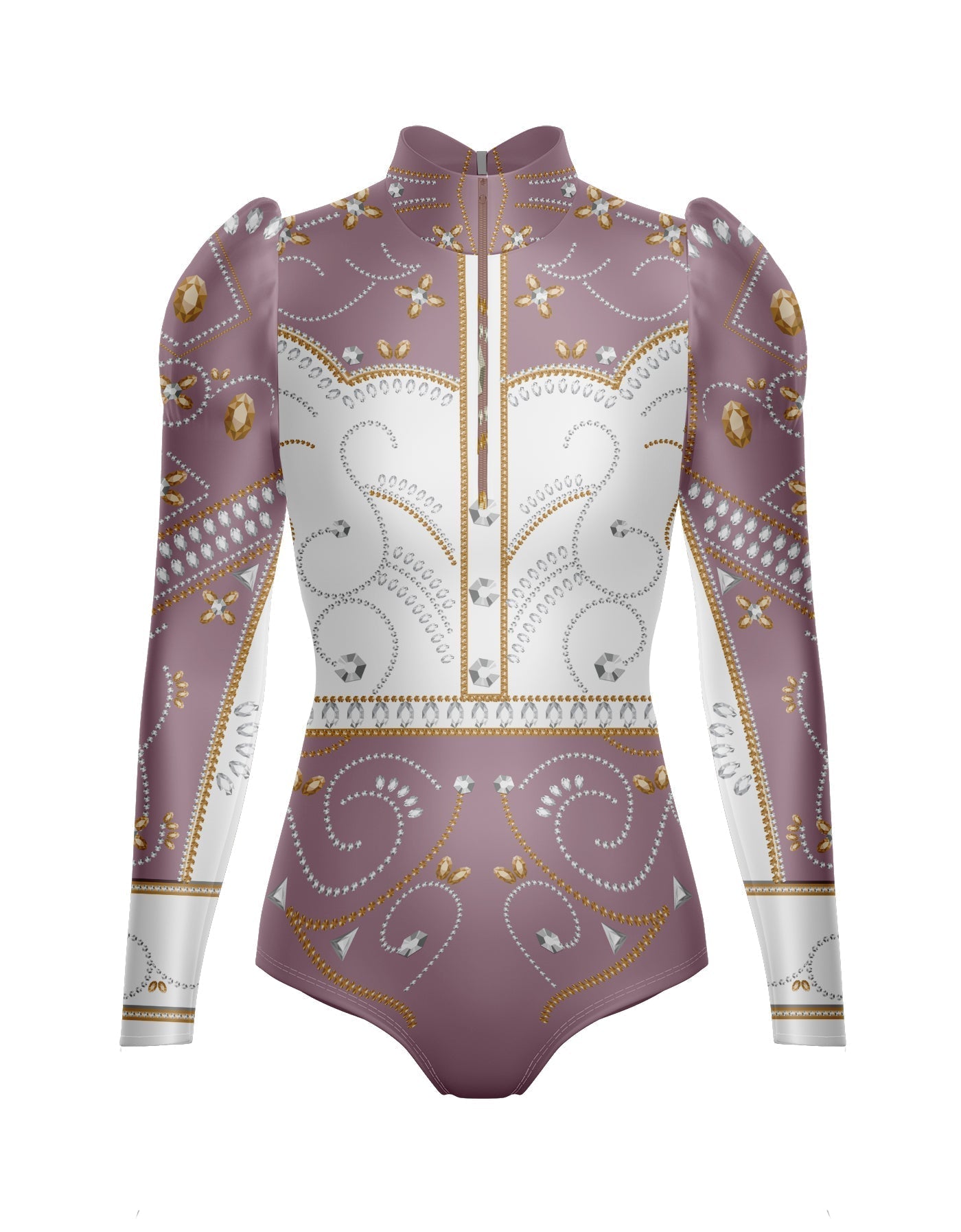 Divas - Cowboy LS TNeck Zipper Front Leotard