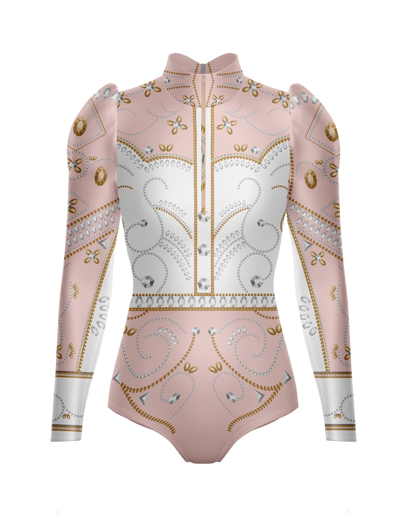 Divas - Cowboy LS TNeck Zipper Front Leotard