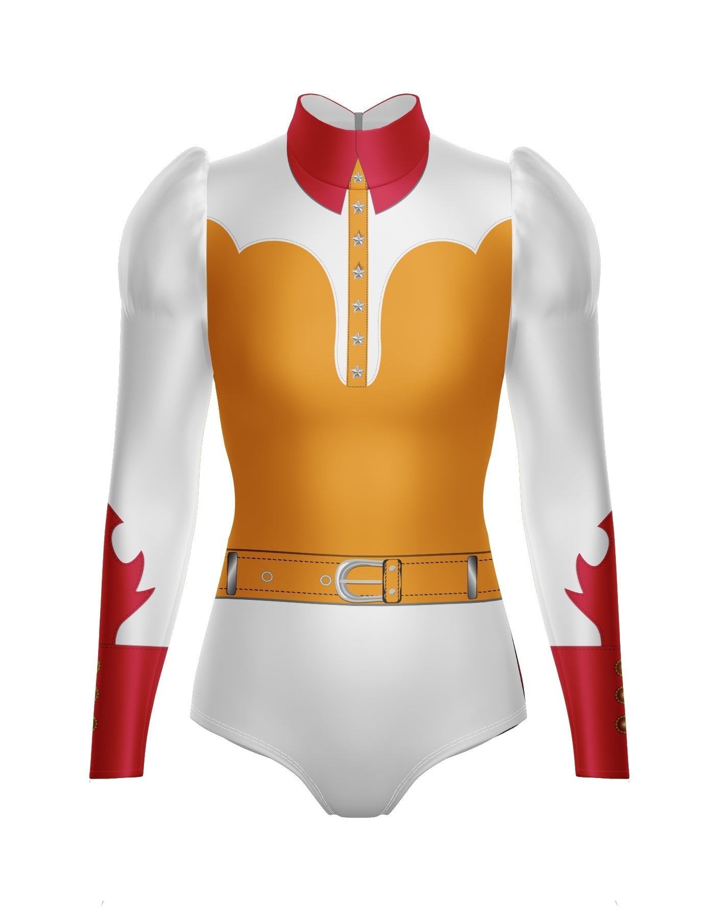 Rodeo Carter Long Puff Sleeve with TNeck and Keyhole Back Leotard