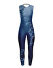Falling Petals Sleeveless Open Back Unitard