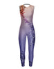 Falling Petals Sleeveless Open Back Unitard
