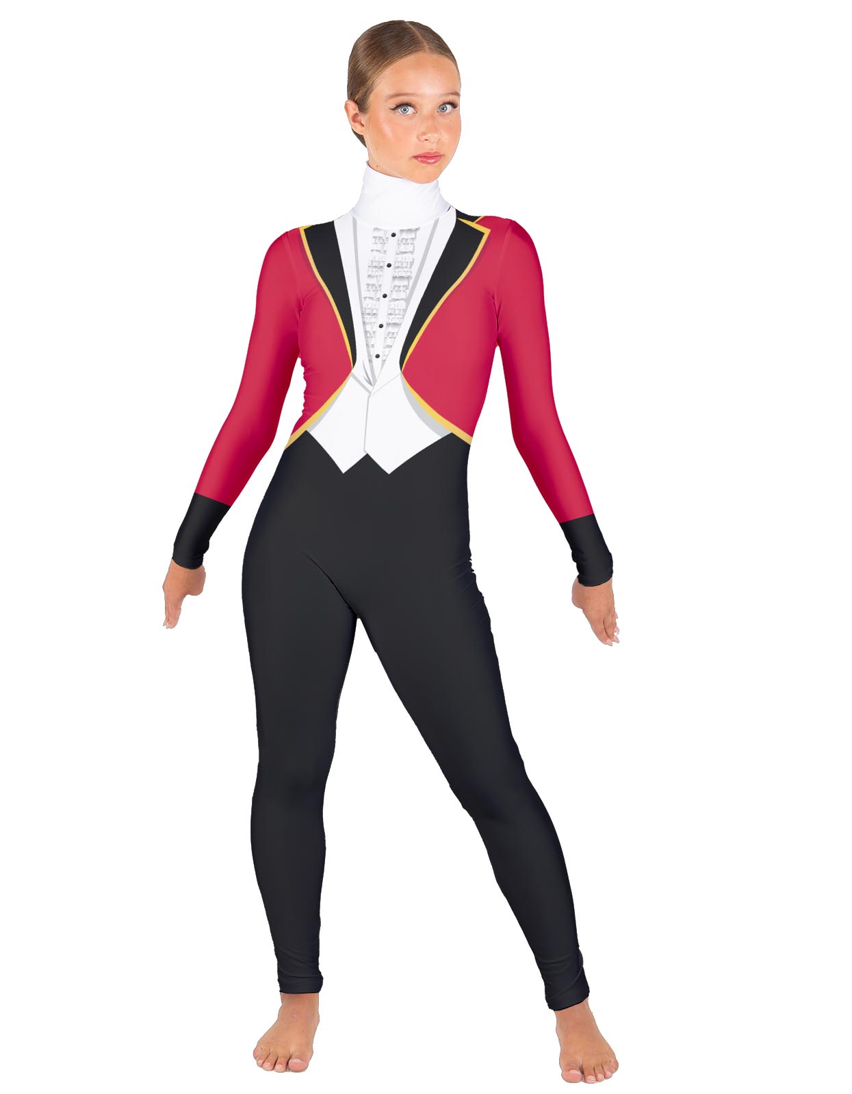 Suits LS Tneck Zipper Back Unitard