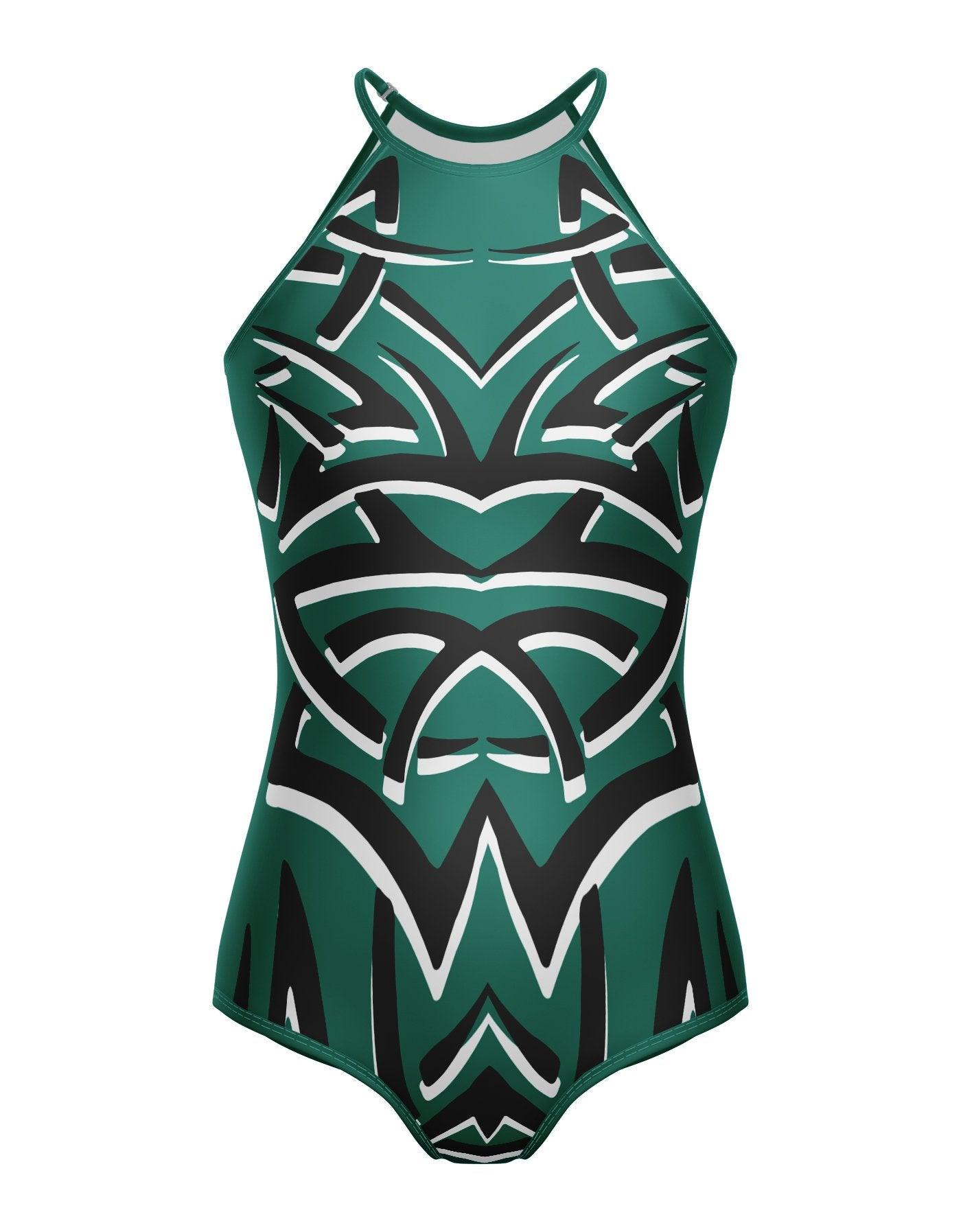 Tribal Coloured Halter Leotard