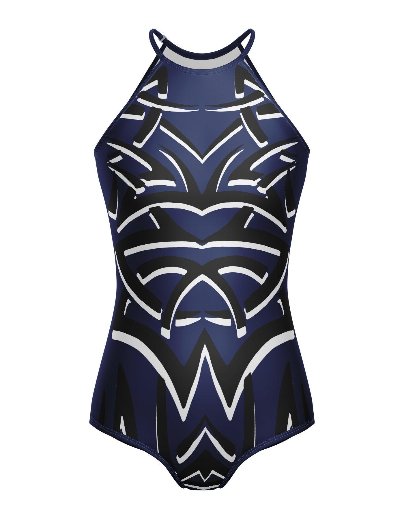 Tribal Coloured Halter Leotard