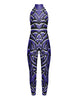 Tribal Coloured Halter Unitard