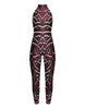 Tribal Coloured Halter Unitard