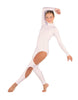 Solid Lycra LS TNeck Open Back Unitard with Cutouts