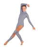 Solid Lycra LS TNeck Open Back Unitard with Cutouts