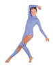 Solid Lycra LS TNeck Open Back Unitard with Cutouts