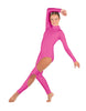 Solid Lycra LS TNeck Open Back Unitard with Cutouts