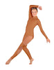 Solid Lycra LS TNeck Open Back Unitard with Cutouts