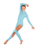 Solid Lycra LS TNeck Open Back Unitard with Cutouts