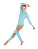Solid Lycra LS TNeck Open Back Unitard with Cutouts