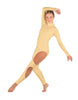 Solid Lycra LS TNeck Open Back Unitard with Cutouts
