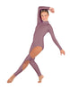 Solid Lycra LS TNeck Open Back Unitard with Cutouts