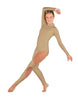 Solid Lycra LS TNeck Open Back Unitard with Cutouts